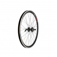 Колесо переднее 20", A/V SNMRIM, двой алюм. под диск 6 отв. и V-brake, 36H с эксц., чёр. ZXX18856