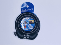 Замок тросовый кодовый Cable Lock 8338-Q, 10х1100, 26мм, 4 цифры, серый